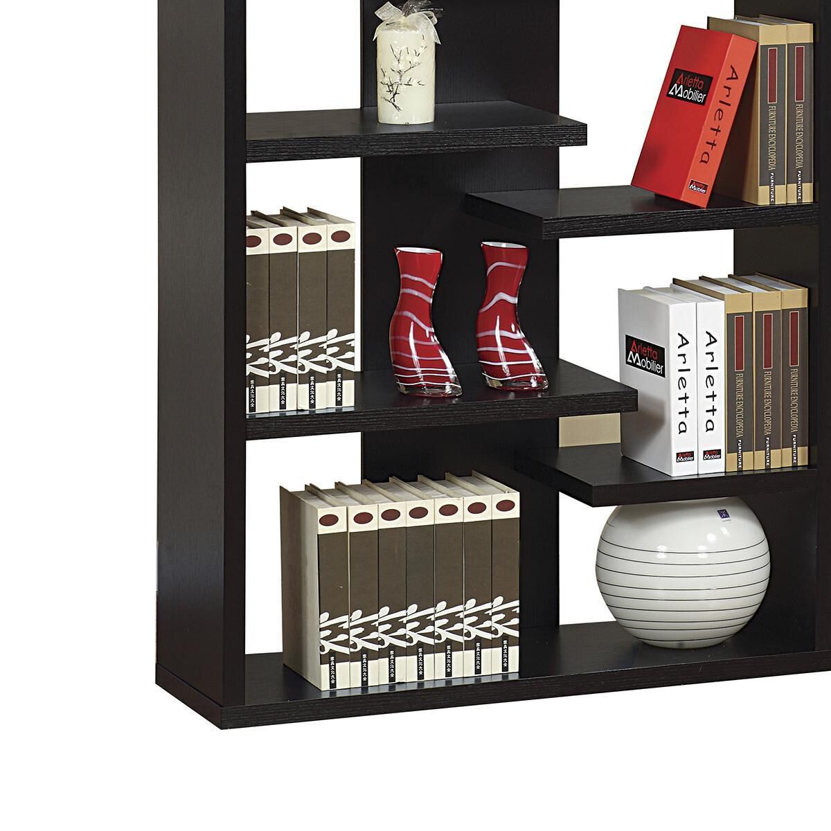 Living Essentials Display Cabinet with 9 Shelves in Black