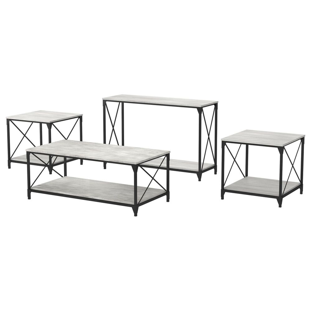 Furniture of America Goff 4-Piece Occasional Table Set in Black/Gray, , large