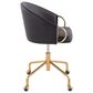 Lumisource Claire Task Chair with Black Cushion in Gold, , large