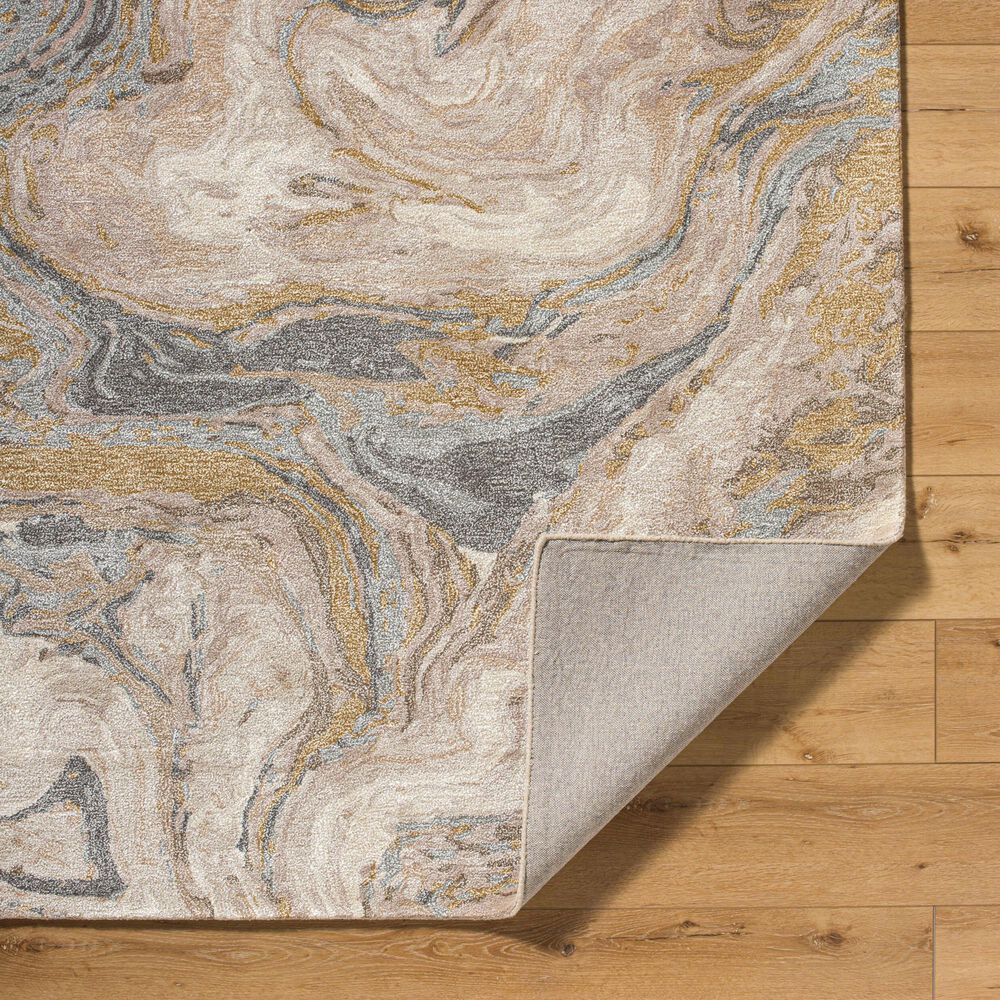 Surya Kavita Khaki, Prairie Dust, Ash and Nickel 5' x 7'6" Area Rug, , large