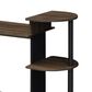 HOMLUX Compact Computer Desk with 3 Side Storage Shelves in Columbia Walnut and Black, , large