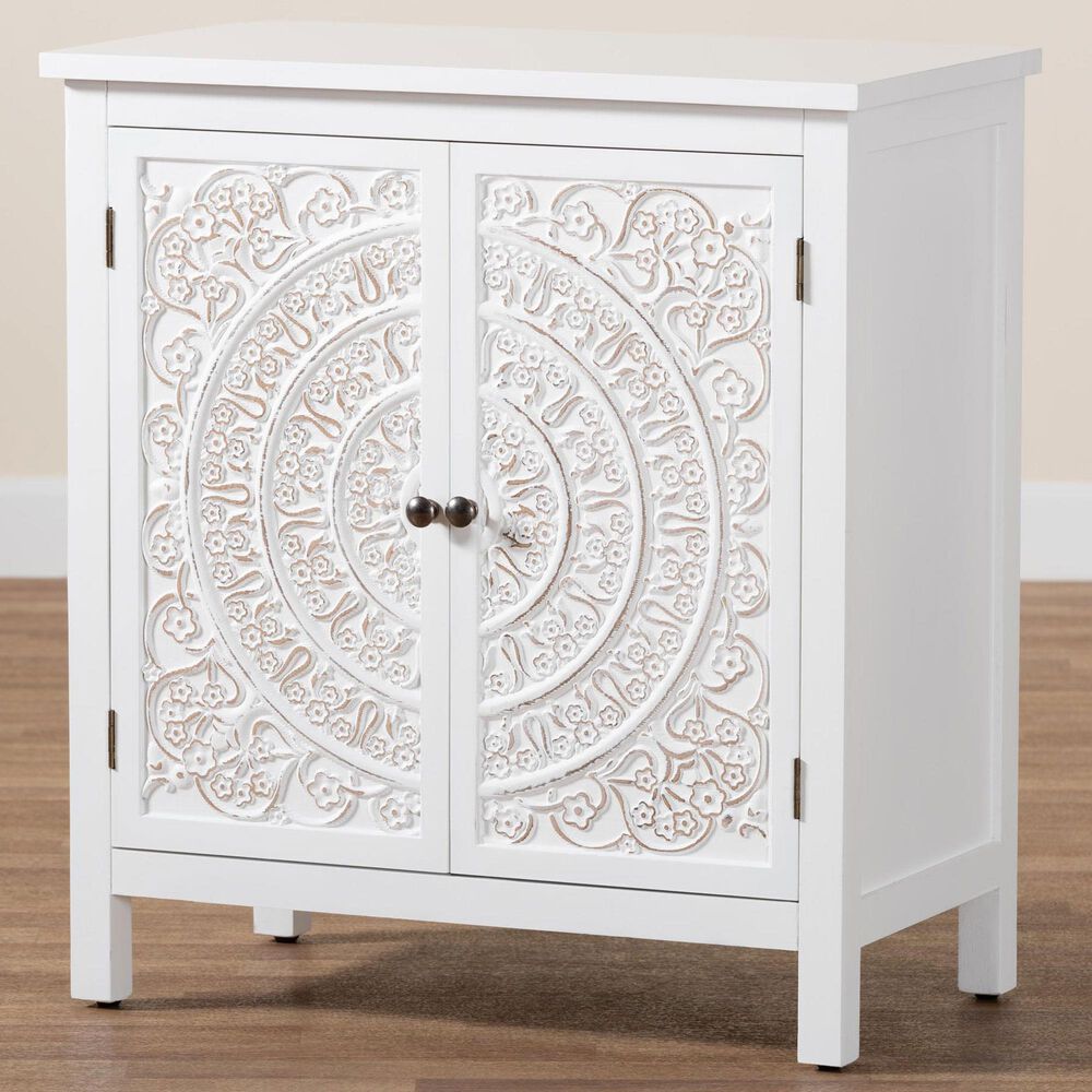 Baxton Studio Yelena 2-Door Storage Cabinet in White, , large