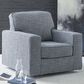 Ashley Olwenburg Swivel Accent Chair in Denim, , large
