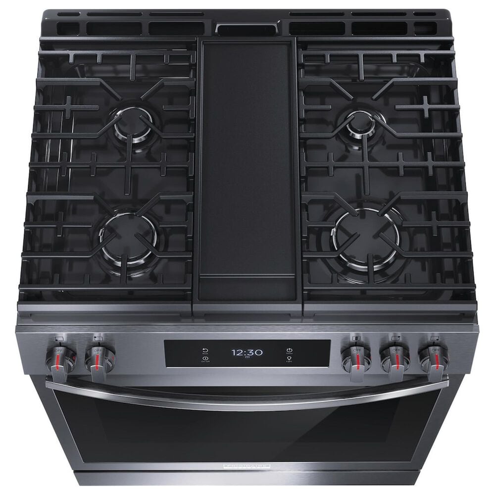 Frigidaire Gallery 30" Front Control Gas Range with Total Convection in Black Stainless Steel, , large