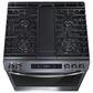 Frigidaire Gallery 30" Front Control Gas Range with Total Convection in Black Stainless Steel, , large