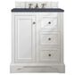 James Martin Vanities De Soto 30" Single Bathroom Vanity in Bright White with 3 cm Charcoal Soapstone Quartz Top and Rectangular Sink, , large