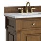 James Martin Vanities Brookfield 60" Double Bathroom Vanity in Honey Oak with 3 cm Carrara White Marble Top and Rectangular Sinks, , large