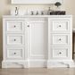 James Martin Vanities De Soto 48" Single Bathroom Vanity in Bright White with 3 cm White Zeus Quartz Top and Rectangular Sink, , large