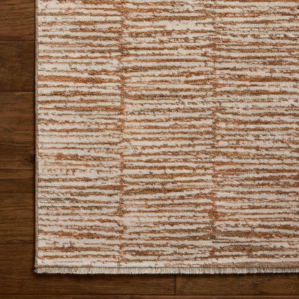 Loloi Nellie Terracotta and Ivory 3&#39;11&quot; x 5&#39;7&quot; Area Rug, , large