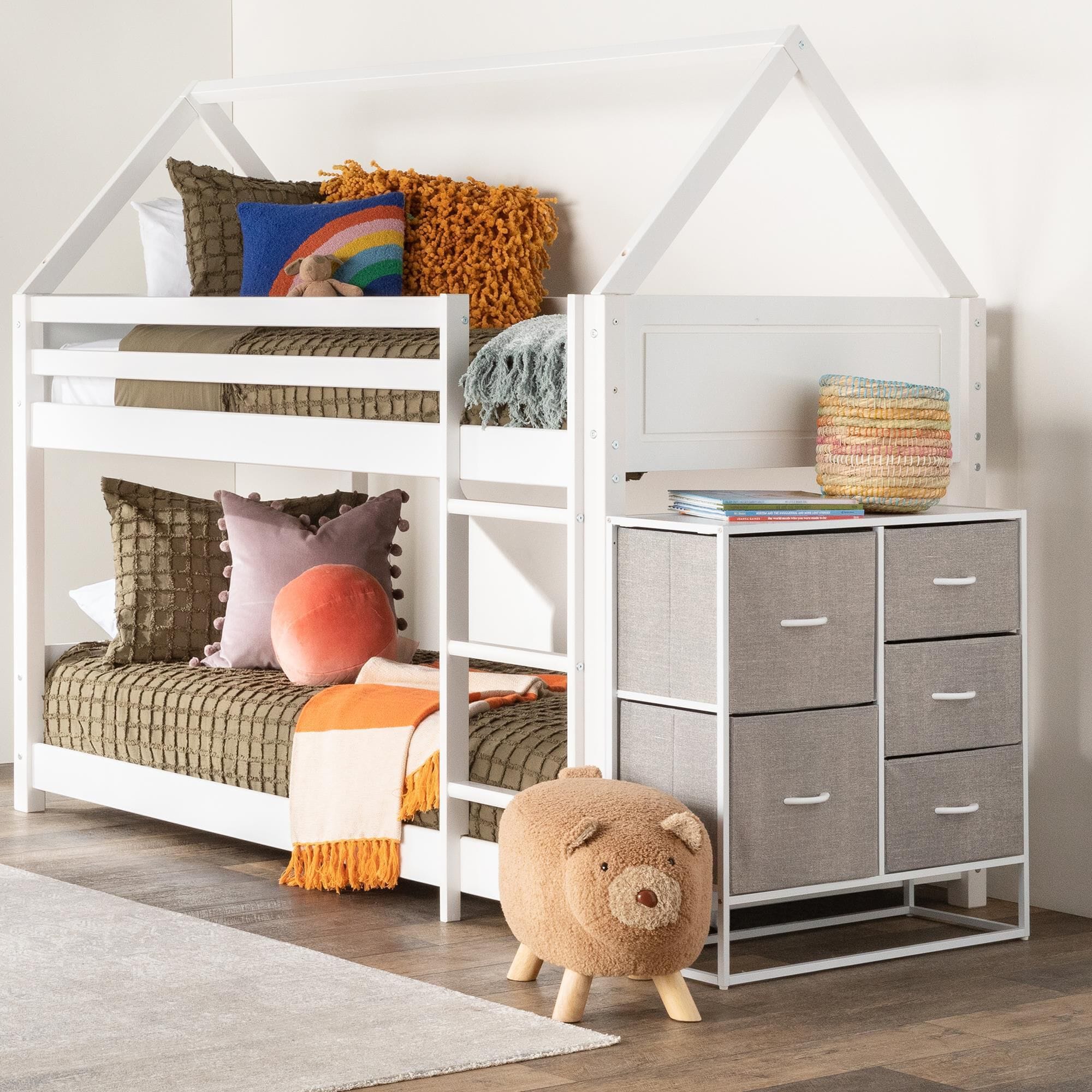White twin bunk beds 2025