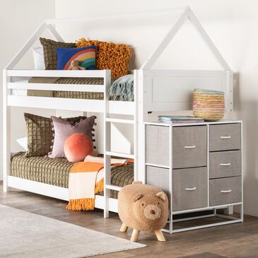 Parkerville Furniture Line Georgie Twin over Twin House Bunk Bed in White, , large