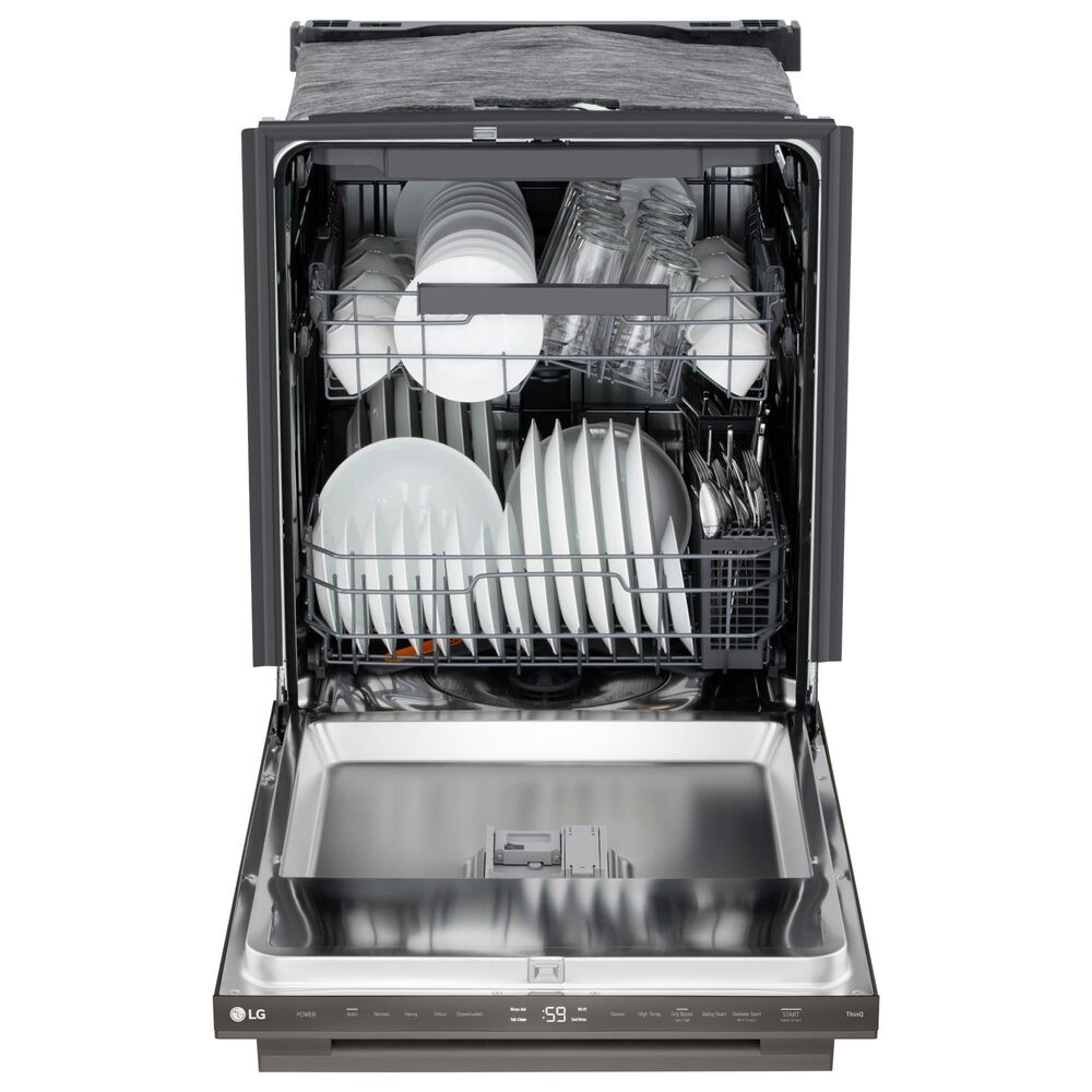 LG 24" Built-In Bar Handle Dishwasher with SteamAssist in Black Stainless Steel, , large