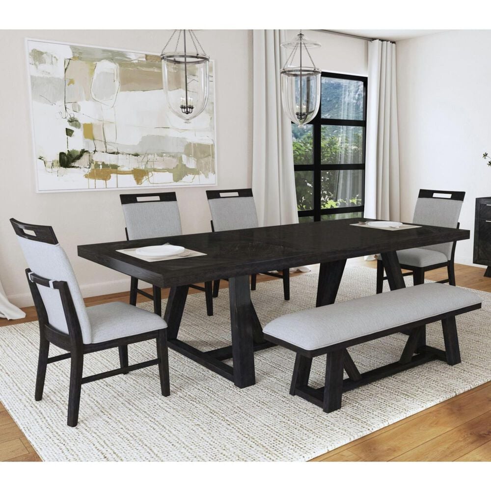 ELEMENTS Transcend 6-Piece Rectangular Dining Set in Charcoal, , large