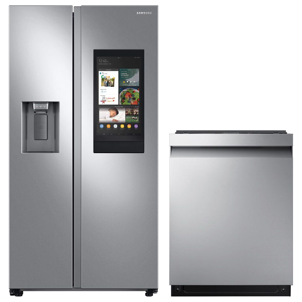 Samsung 2-Piece Kitchen Package with 26.7 Cu. Ft. Side-By-Side Refrigerator and StormWash 42 dBA in Stainless Steel, , large