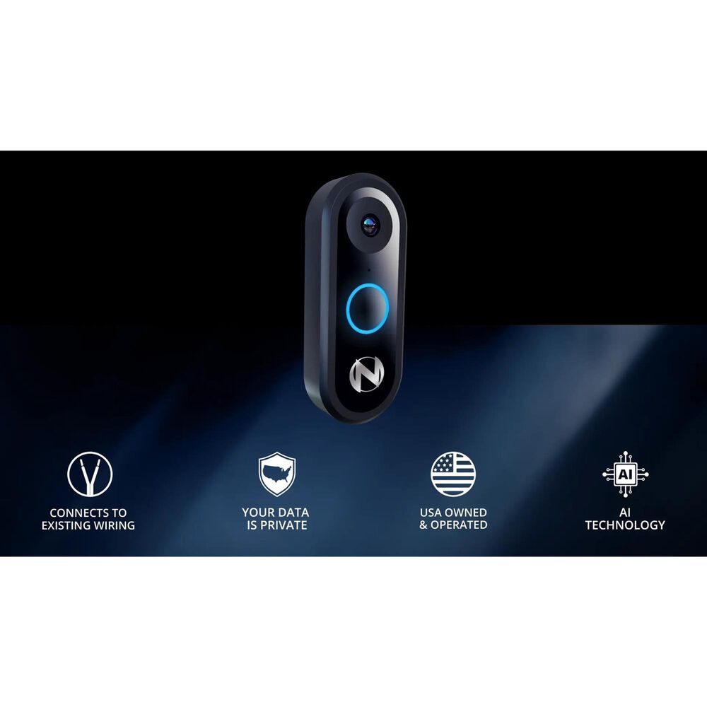 Night Owl 1080p Video Doorbell - Wired - Black, , large