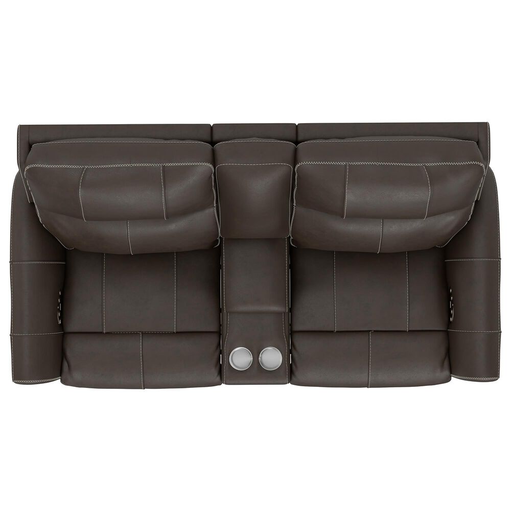 Catnapper Fredda Power Reclining Console Loveseat with Power Headrests in Coffee, , large