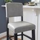 Linon Home Decor Monaco Bar Stool with Dove Gray Cushion in Black, , large