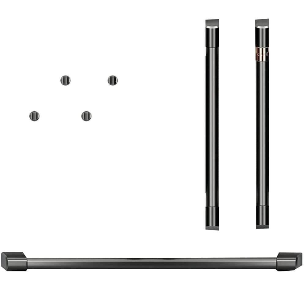 Cafe Handle and Knob Kit for Double Wall Oven in Brushed Black, , large