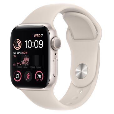 Apple Watch SE GPS 40mm Starlight Aluminum Case with Starlight Sport Band - S/M (Latest Model), , large
