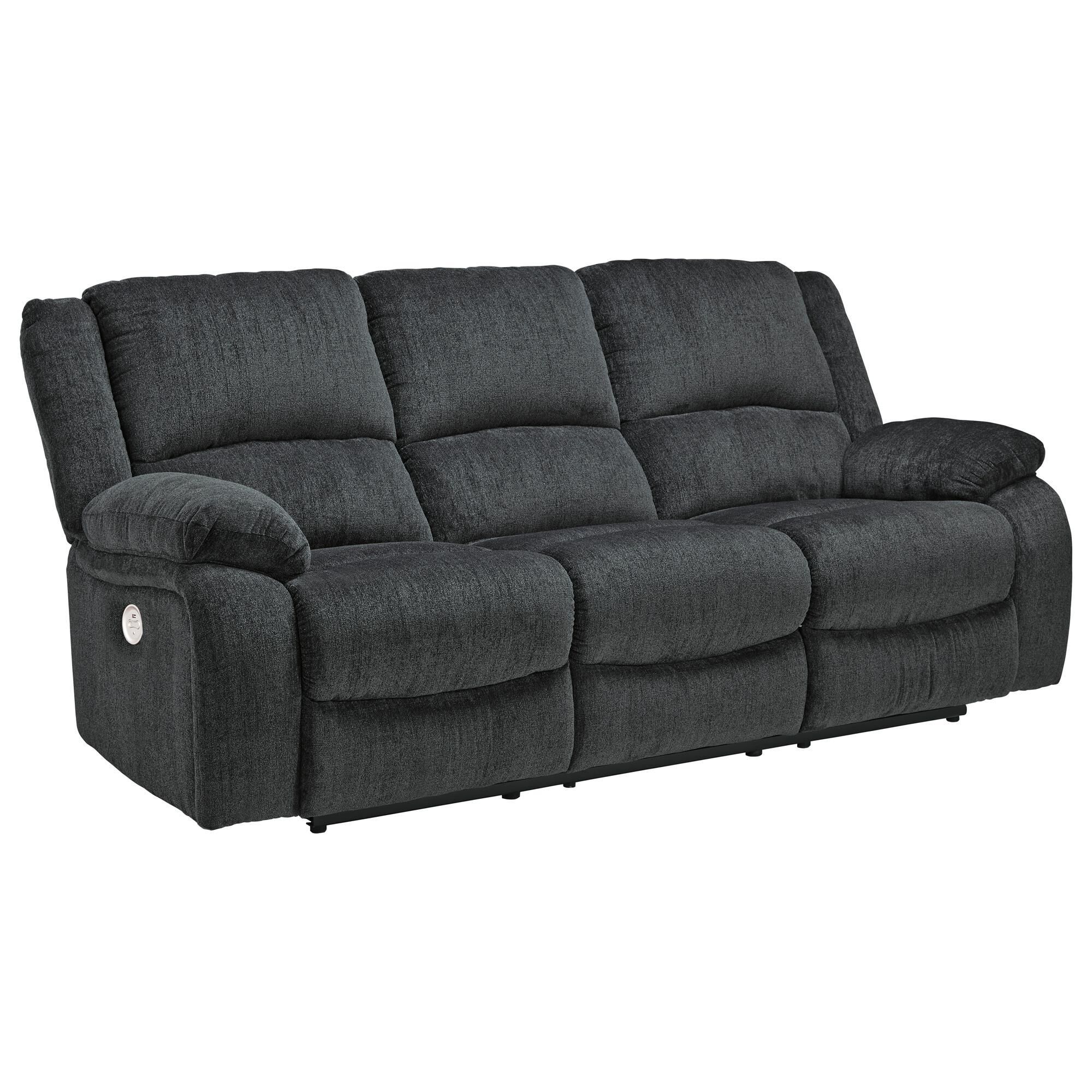 Draycoll power reclining top loveseat with console