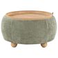 Lumisource Tray Storage Pouf with Leg in Green, , large