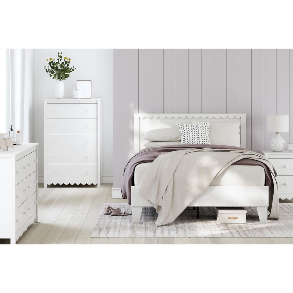 Ashley Hallityn Full Panel Platform Bed in Matte White, , large