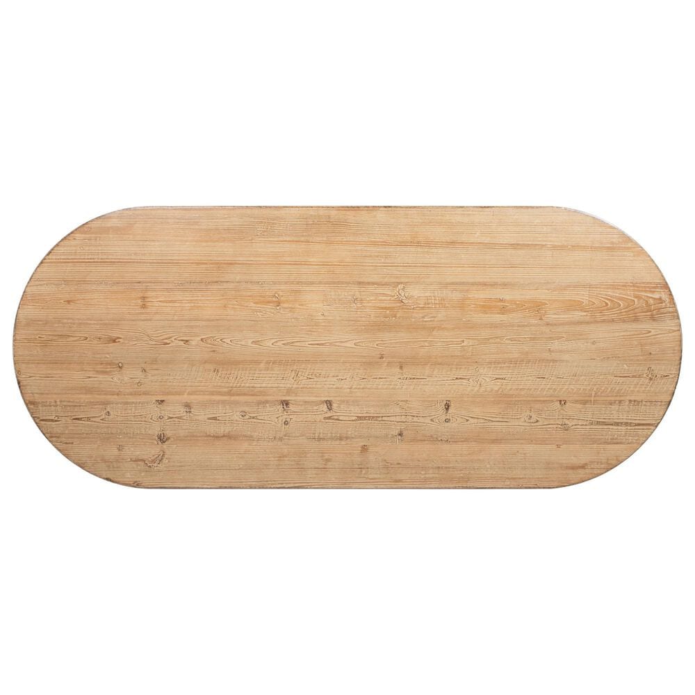 Jennifer Taylor Home Colette Oval Dining Table in Antique Natural Brown and Antique Blue-Grey - Table Only, , large