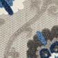 Nourison Aloha 7"10" Round Grey and Blue Indoor/Outdoor Area Rug, , large