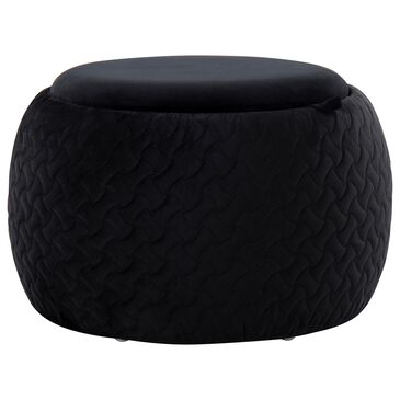 Lumisource Tray Pouf Ottoman in Black, , large