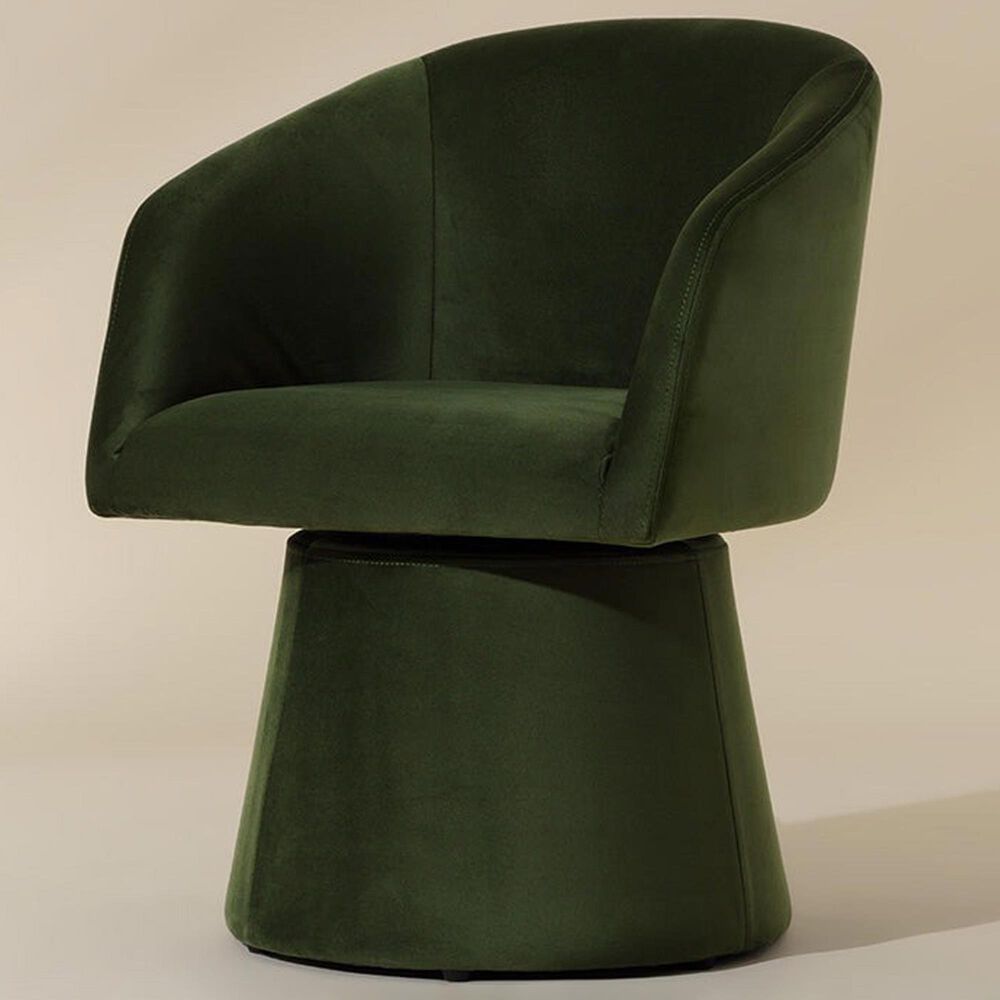 37B Etta Swivel Dining Arm Chair in Moss Green, , large