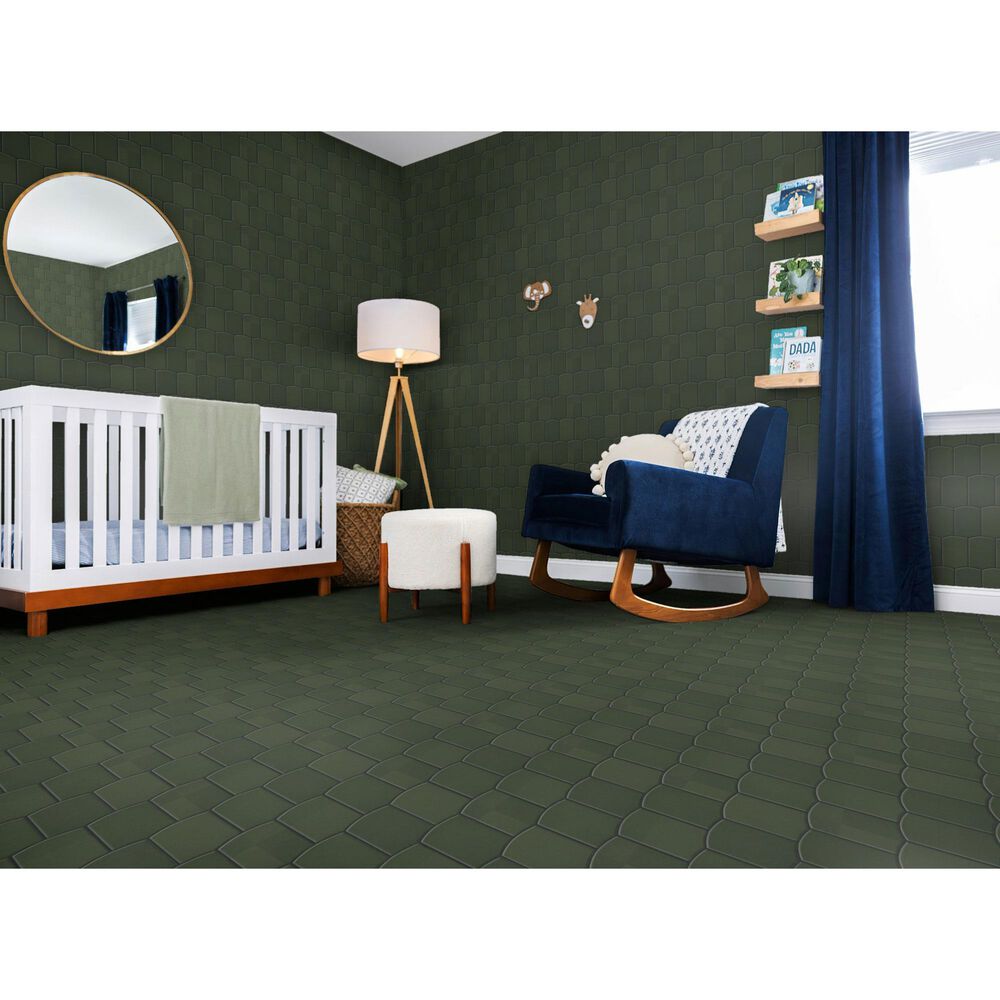 Shaw Embrace Fern 10" x 10.75" Glass Mosaic Sheet, , large