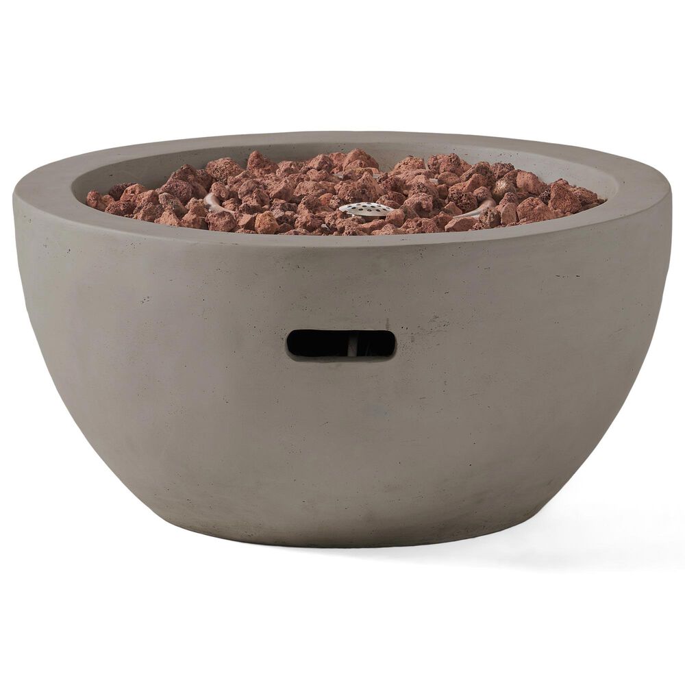 Hearth and Haven Outdoor Bowl-Shaped Propane Fire Pit with 40,000 BTU Output in Light Gray, , large