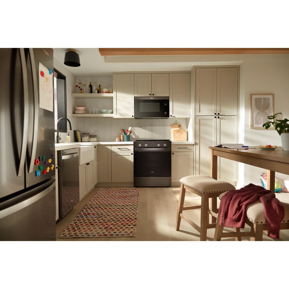 Whirlpool 30" Gas Smart Range in Black-on-Stainless Steel, , large