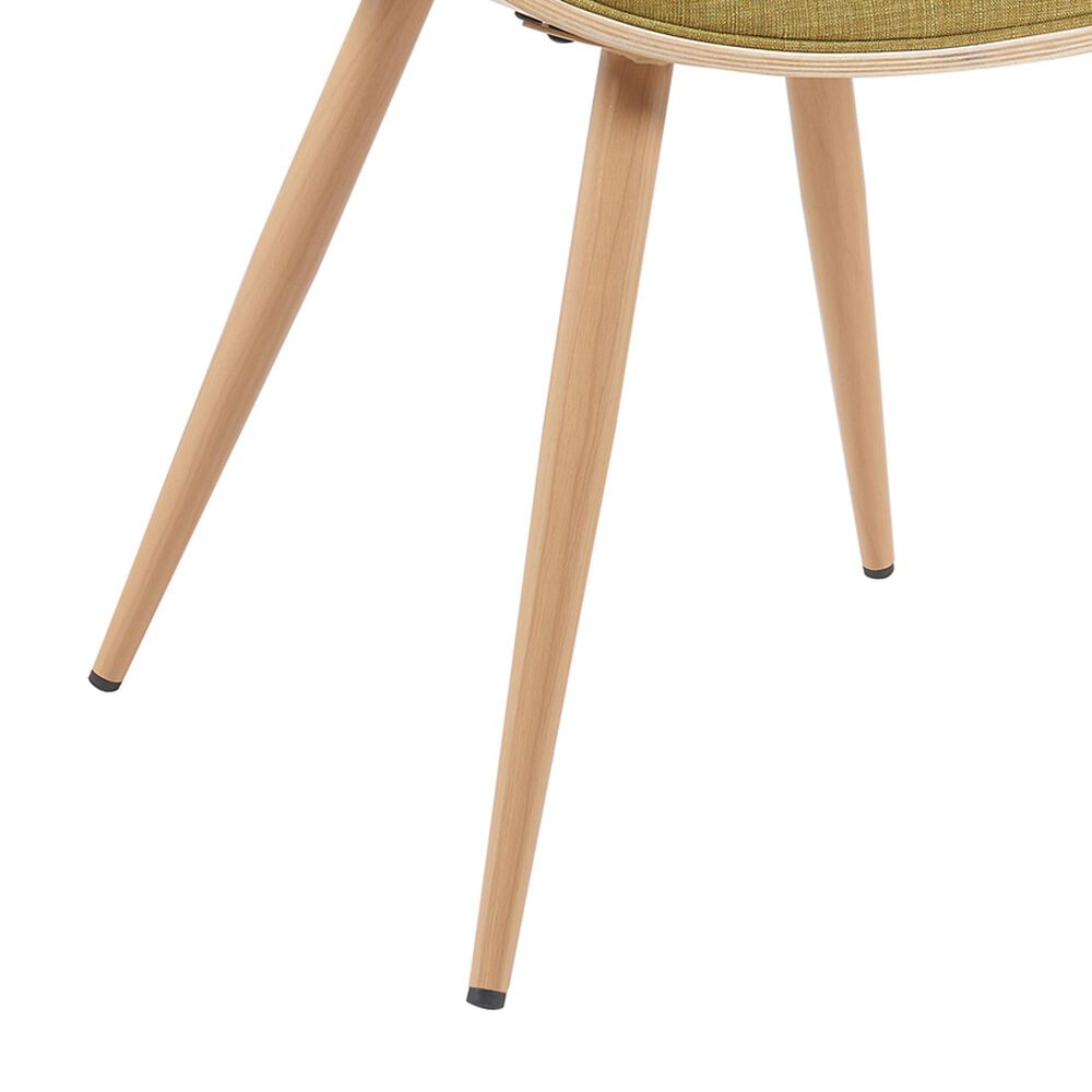 Armen Living Butterfly Arm Chair with Green Upholstery in Oak, , large