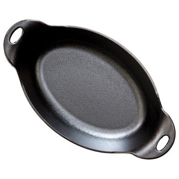 Lodge Cast Iron 36 Oz. Heat Enhanced and Seasoned Cast Iron Oval Serving Dish in Black, , large