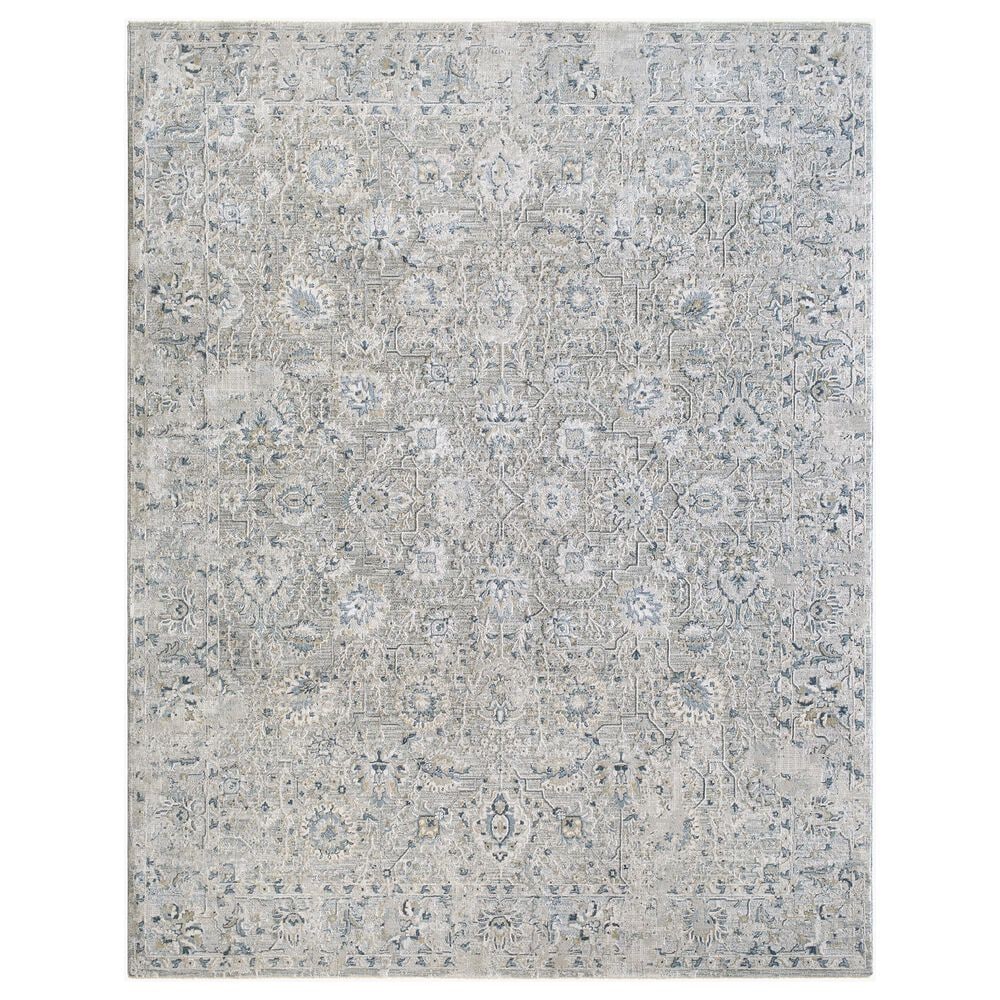Surya Brunswick Light Gray, Charcoal, Cream, Dark Blue, Blue and Mustard 10" x 13"11" Area Rug, , large