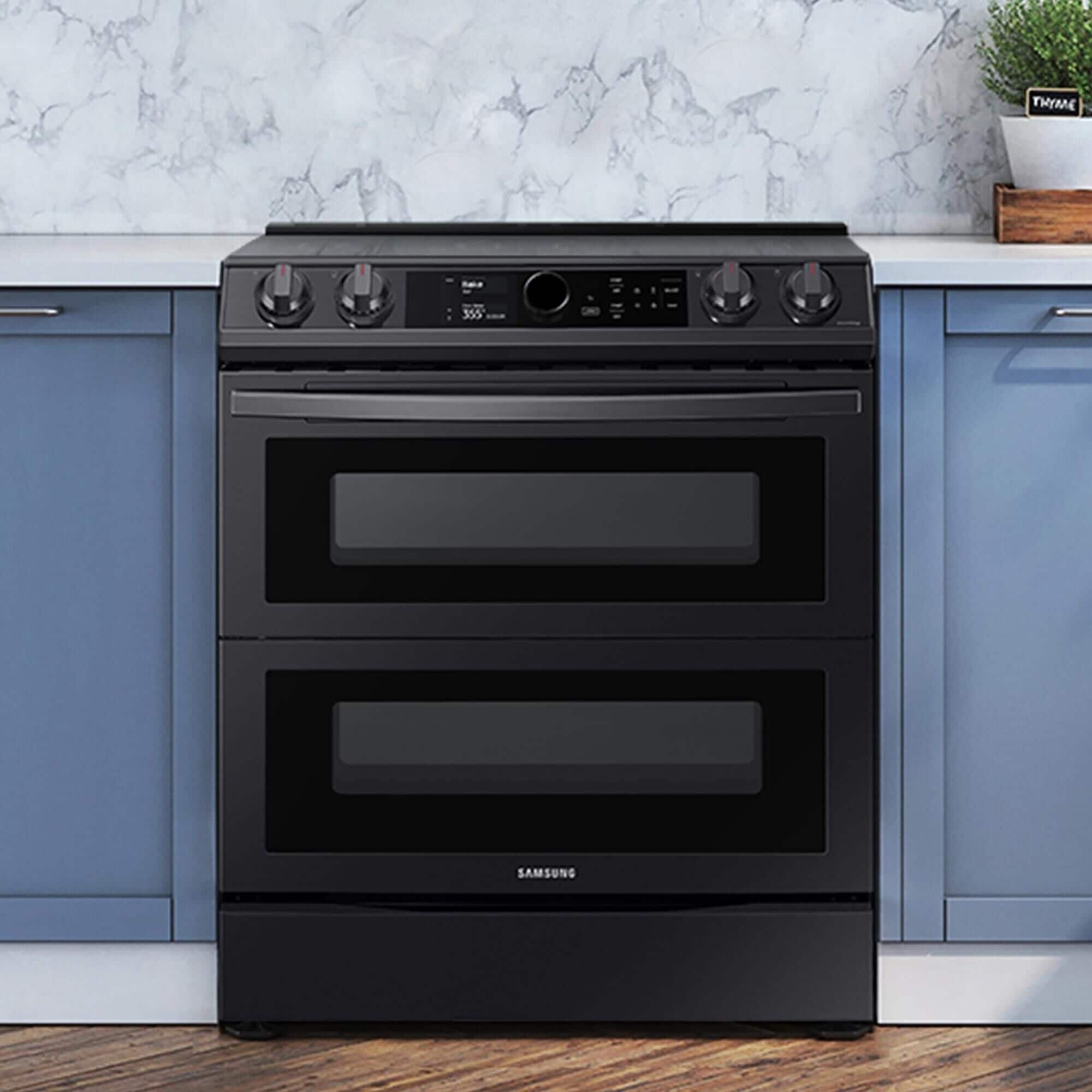 Samsung black stainless stove electric top