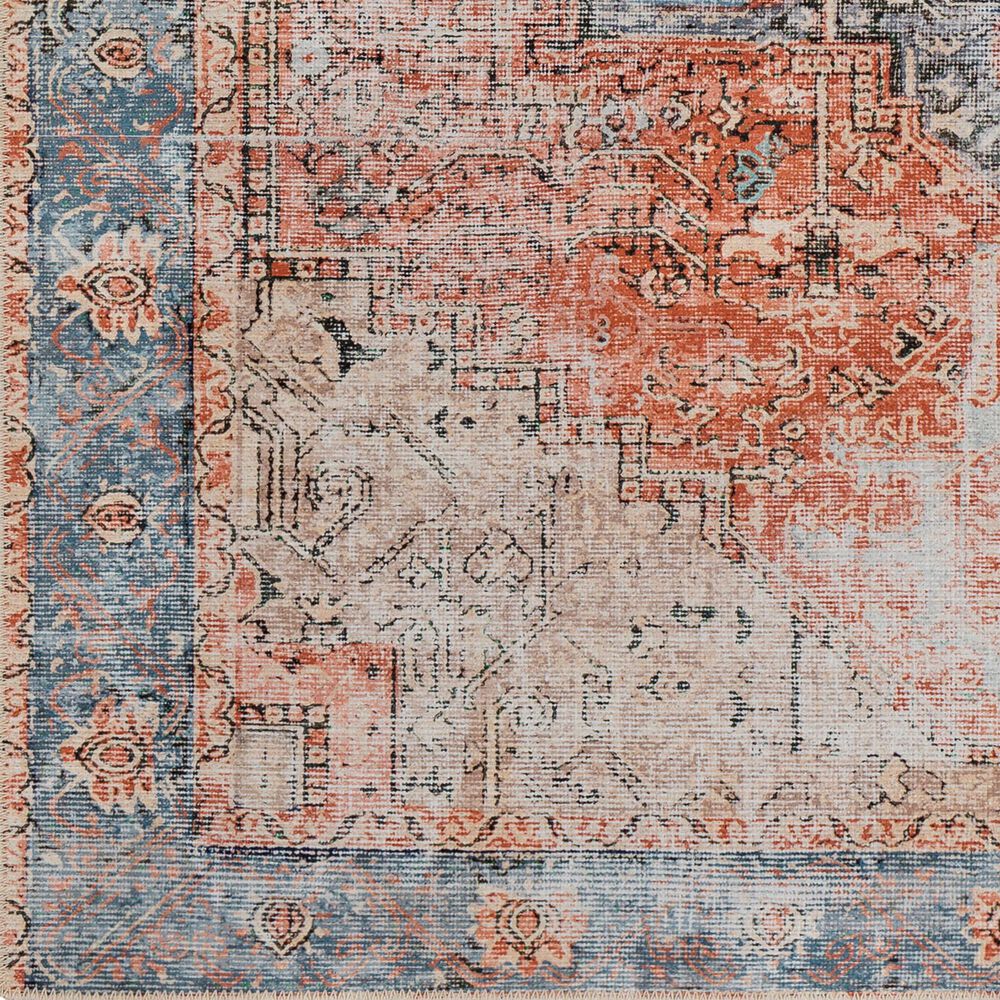 Surya Amelie  AML-2309 2&#39;7&quot; x 14&#39; Terracotta, Ivory, Butter, Black, Blush and Blue Runner, , large