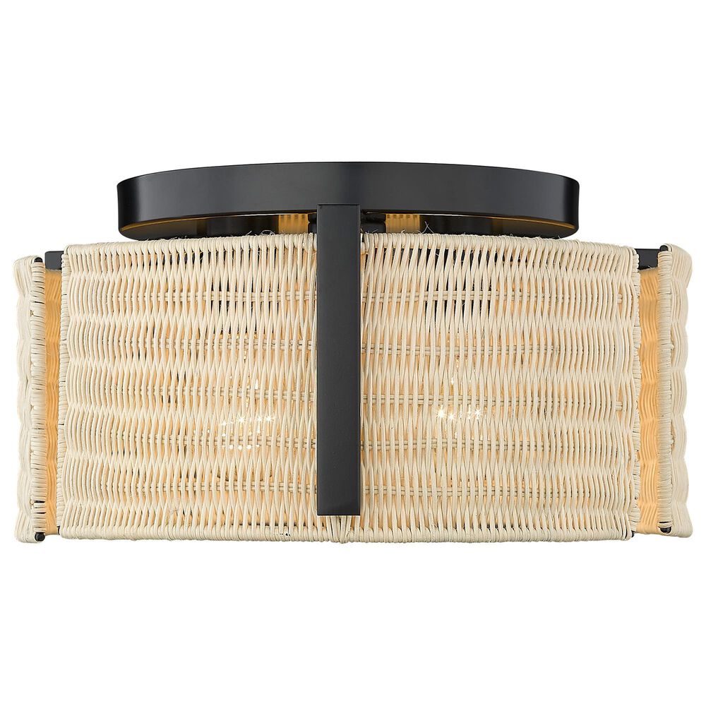 Golden Lighting Grove 3-Light Flush Mount in Matte Black, , large