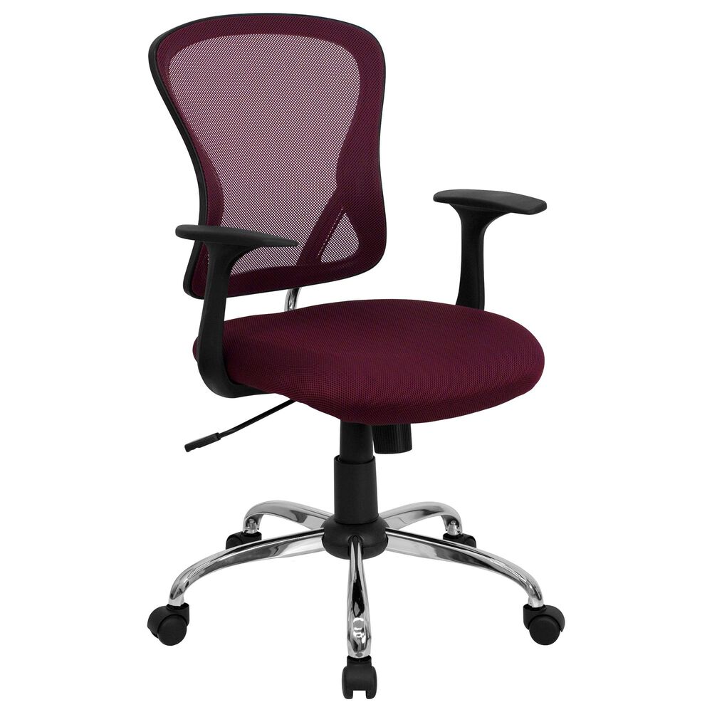 Flash Furniture Swivel Task Chair in Burgundy, , large