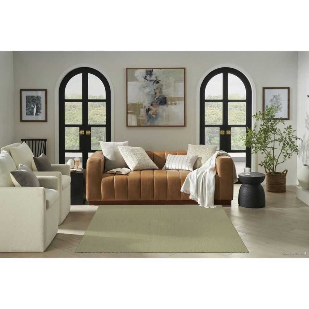 Nourison Courtyard Ivory and Green 6&#39; Square Indoor/Outdoor Area Rug, , large