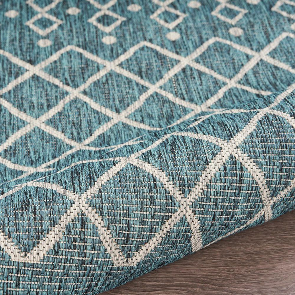 L&amp;R Resources Sun Shower 5&#39; x 8&#39; Blue and Gray Indoor/Outdoor Area Rug, , large
