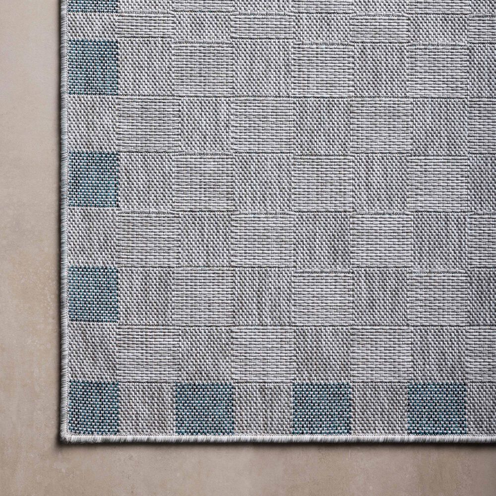 Amber Lewis x Loloi Topanga 7&#39;10&quot; x 10&#39; Silver and Blue Indoor/Outdoor Area Rug, , large