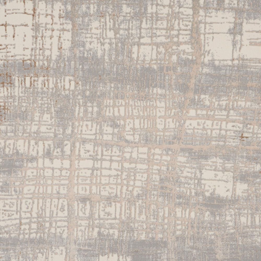 Nourison Rush 4&#39; Round Ivory and Taupe Area Rug, , large