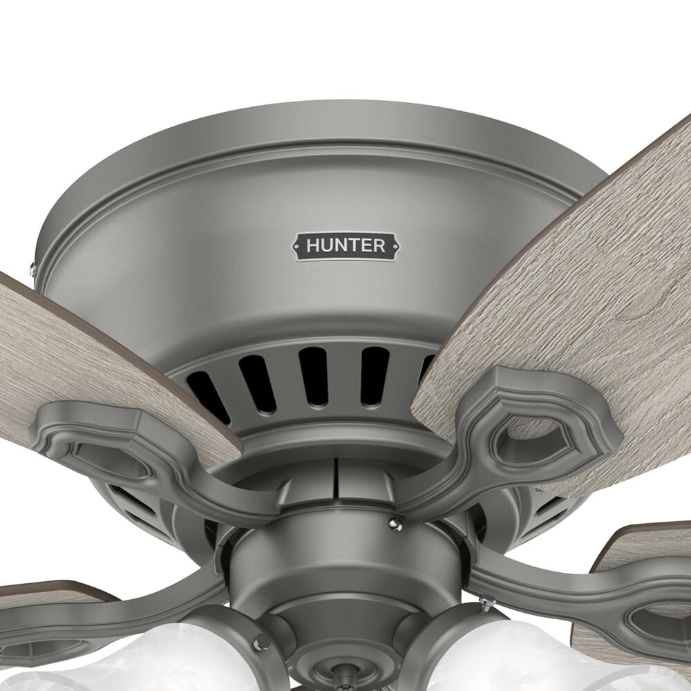 Hunter Builder Low Profile 52&quot; Ceiling Fan with Lights in Matte Silver, , large