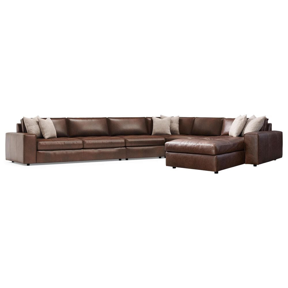 Bernhardt Nest 5-Piece Stationary Right Facing Sectional in Brown, , large