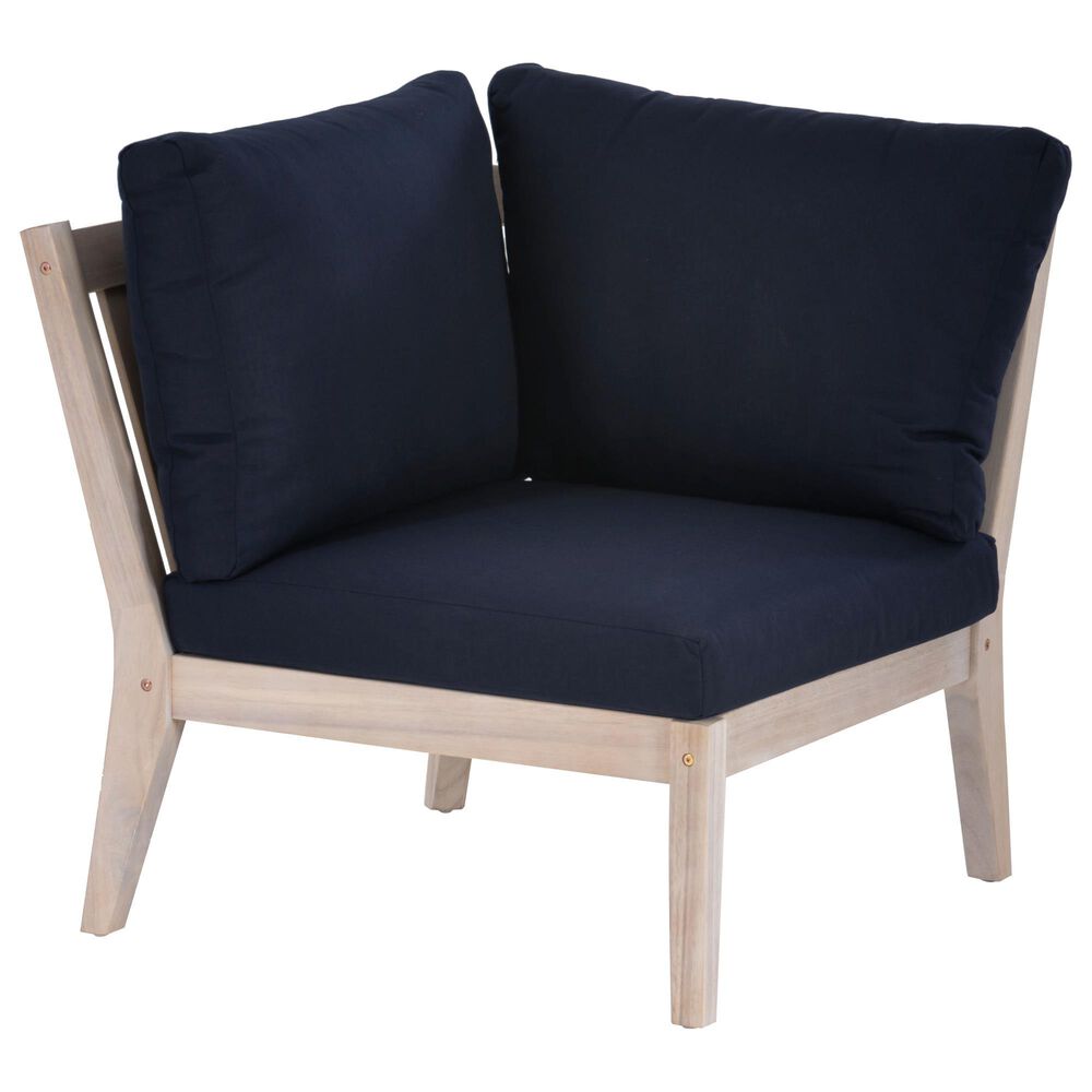 Linon Home Decor Teagon Patio Corner Chair in Navy, , large