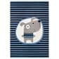 Safavieh Carousel Animals 8" x 10" Navy and Ivory Kids  Area Rug, , large