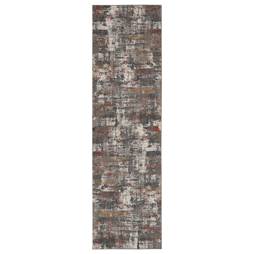 Nourison Tangra TNR02 2"2" x 7"6" Grey and Multicolor Runner, , large