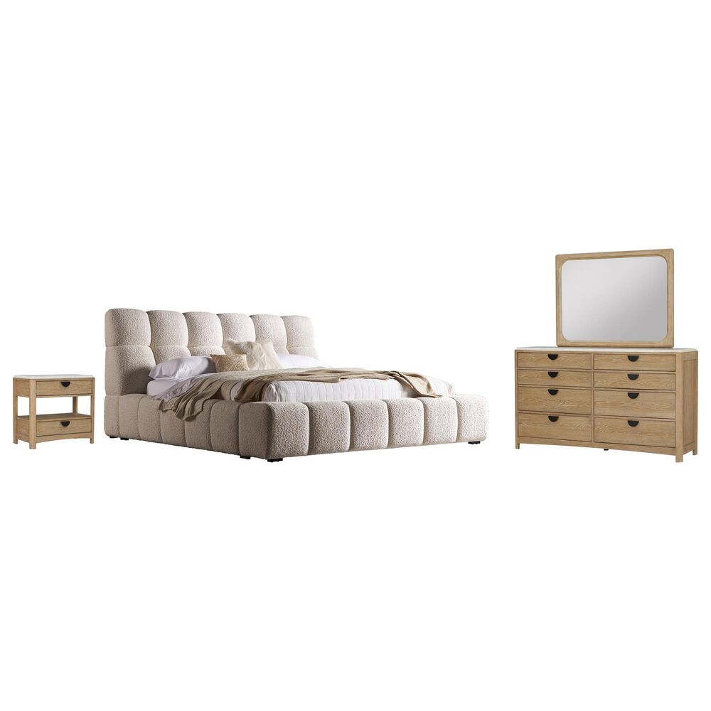 Simeon Collection Escape 5-Piece Queen Platform Bedroom Set in Natural Patina and Sandstone, , large